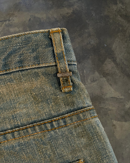 DIOR HOMME SS2004 BLEU CLAIRE WAXED DENIM