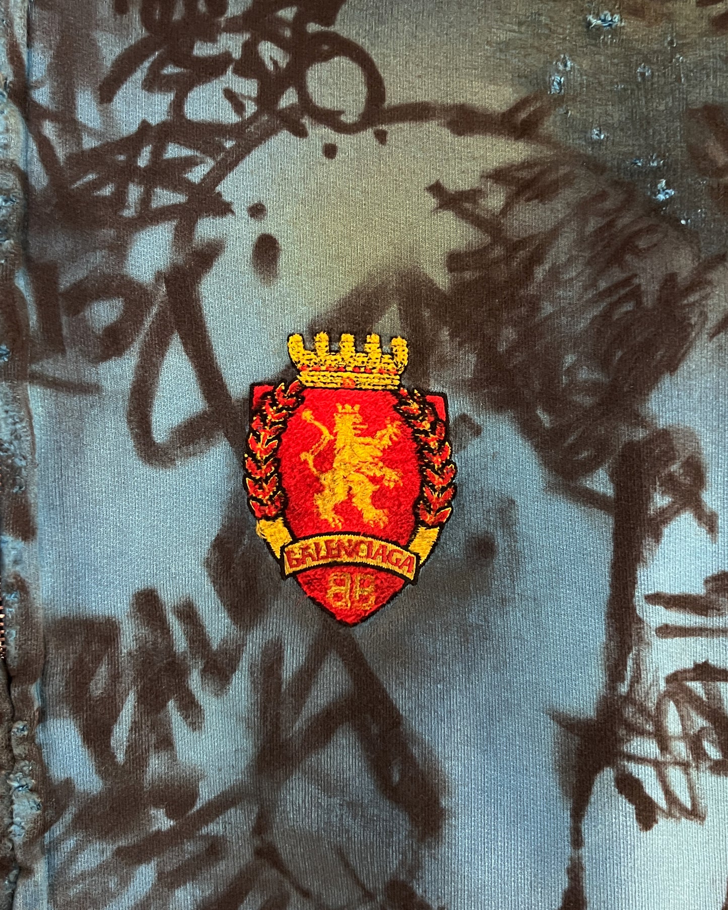 BALENCIAGA BLUE SKATER ZIP HOODIE