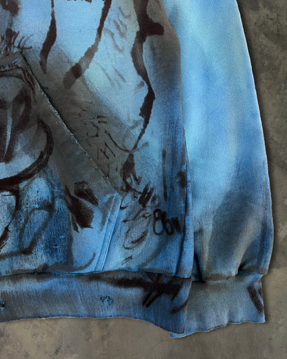 BALENCIAGA BLUE SKATER ZIP HOODIE