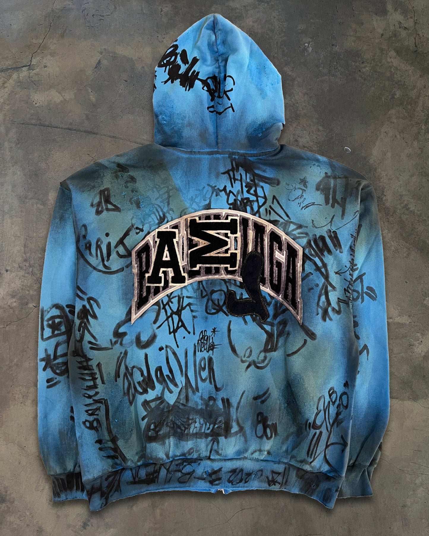 BALENCIAGA BLUE SKATER ZIP HOODIE