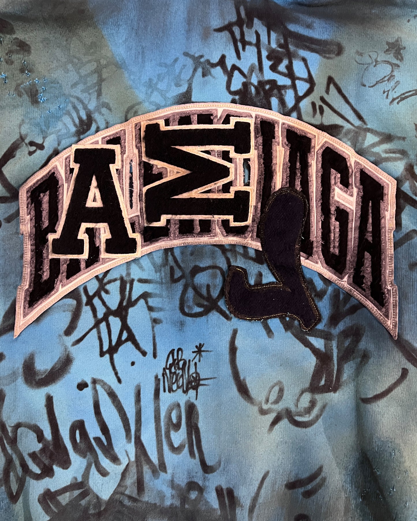 BALENCIAGA BLUE SKATER ZIP HOODIE