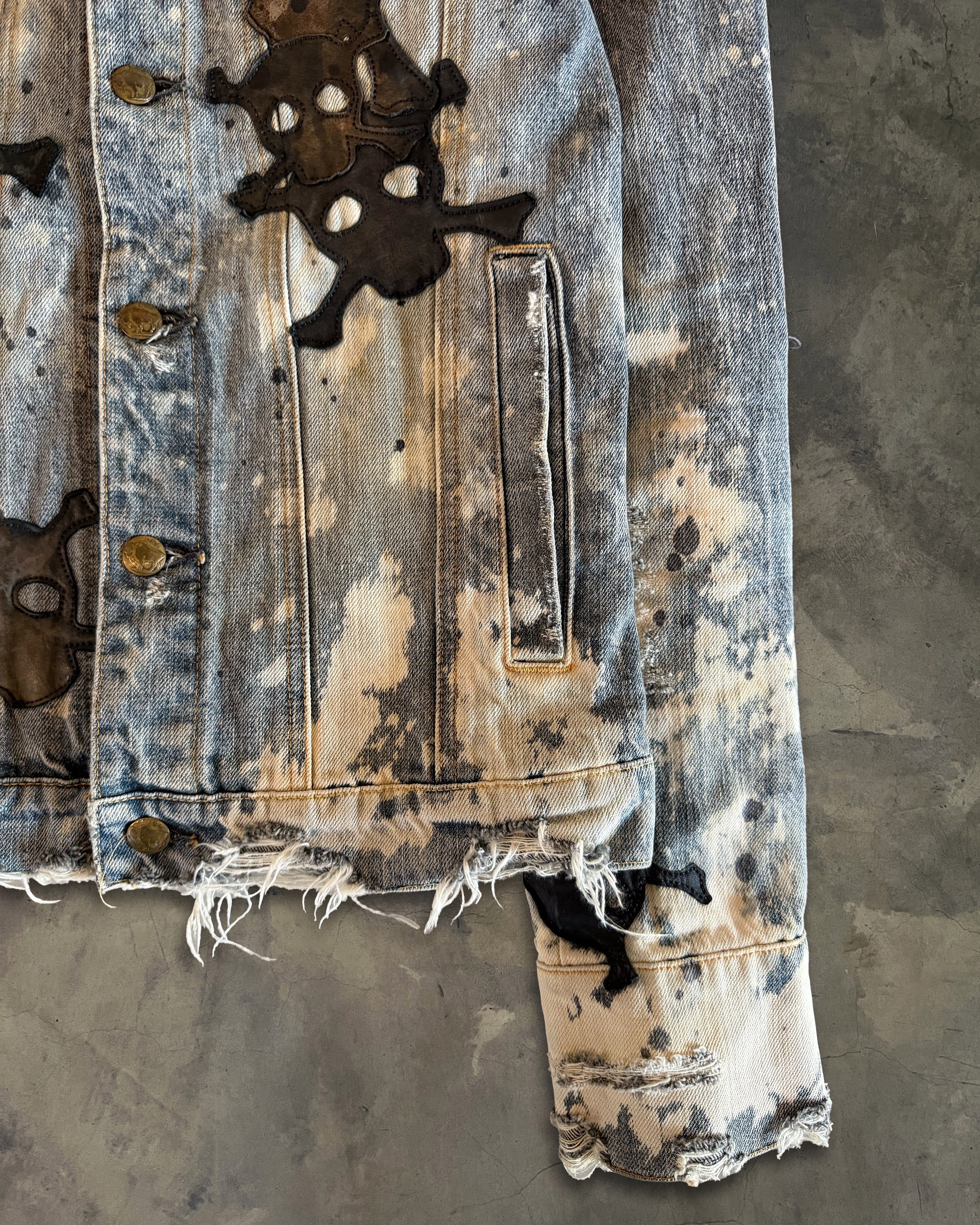 LGB LOVE SEX DREAM SKULL PATCH DENIM JACKET – glam archive