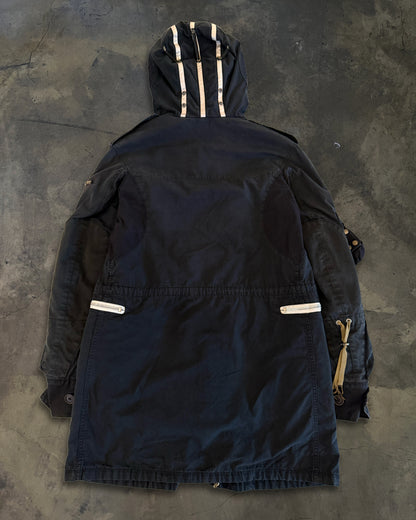 L.G.B NAVY FUR HOOD MOD COAT