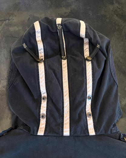L.G.B NAVY FUR HOOD MOD COAT
