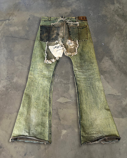 L.G.B ACID WASH WOLF CUT DENIM