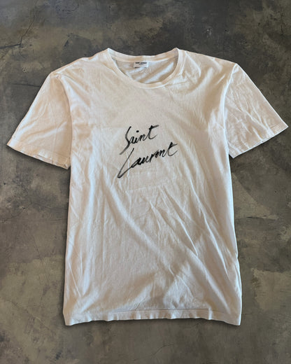 SAINT LAURENT 2017 CURSIVE LOGO TEE