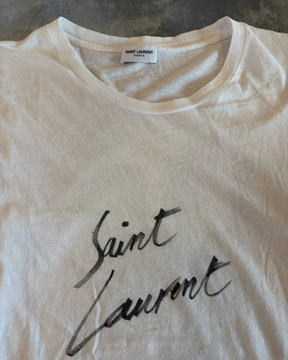 SAINT LAURENT 2017 CURSIVE LOGO TEE