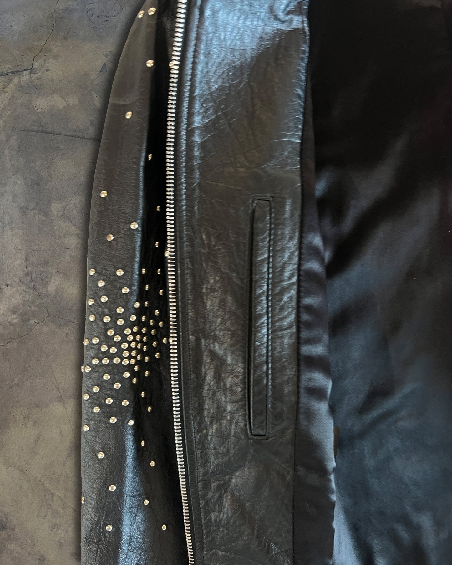 SAINT LAURENT FW2016 RIVET FIREWORKS LEATHER JACKET