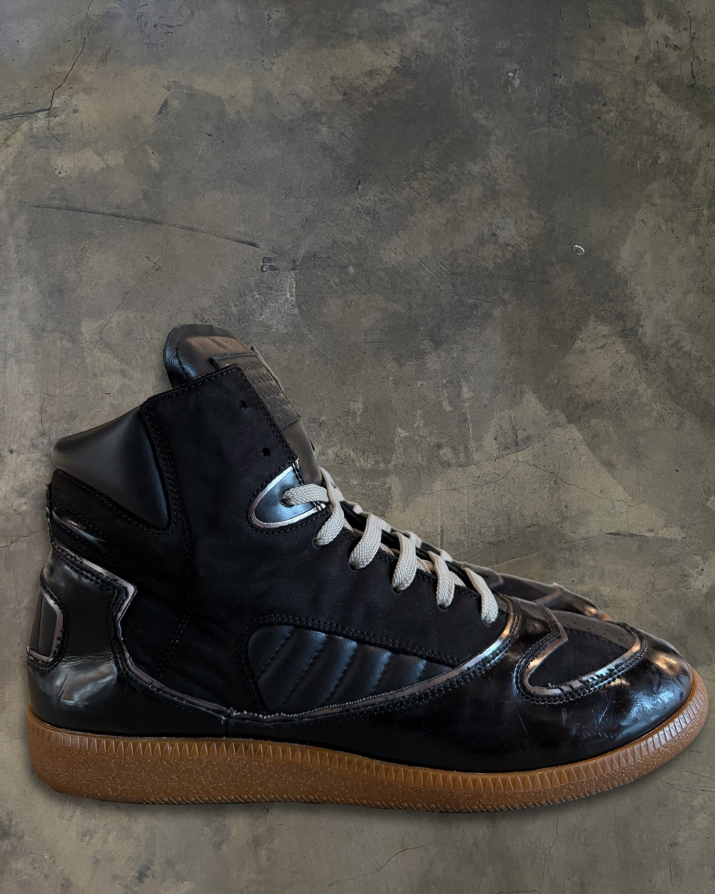 MAISON MARTIN MARGIELA SS2012 PATENT LEATHER HIGH TOPS
