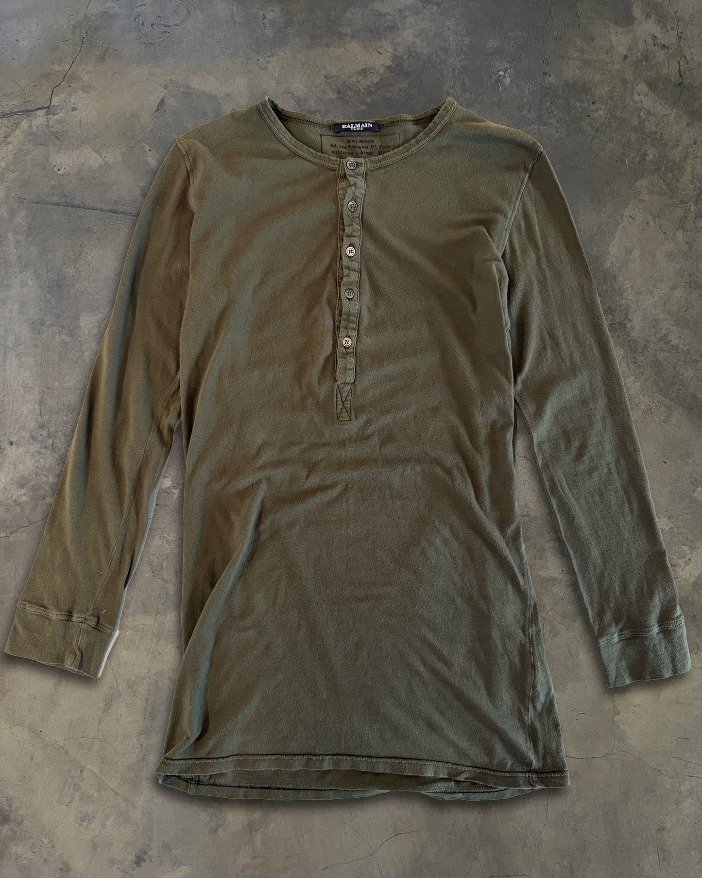 BALMAIN AW2011 OLIVE HENLEY LONG SLEEVE
