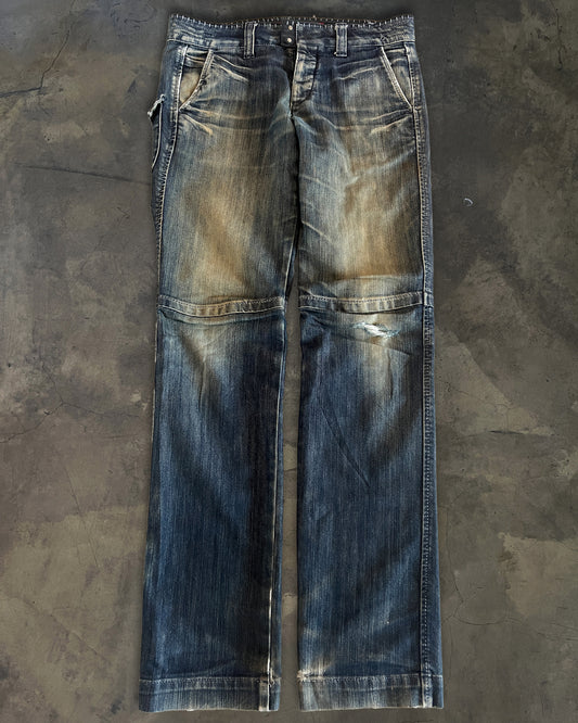 MARITHÉ FRANÇOIS GIRBAUD BIKER STITCHED DENIM
