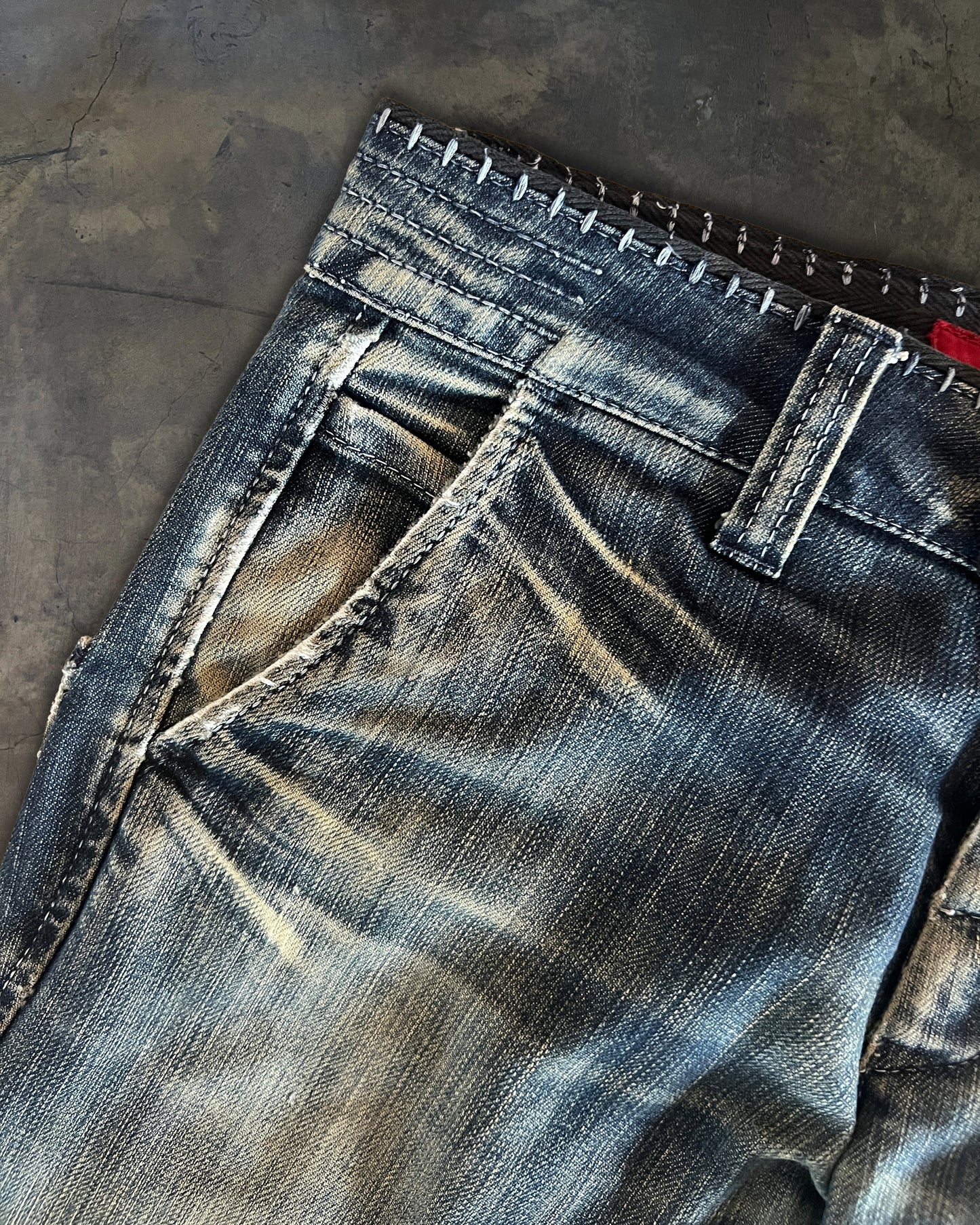 MARITHÉ FRANÇOIS GIRBAUD BIKER STITCHED DENIM