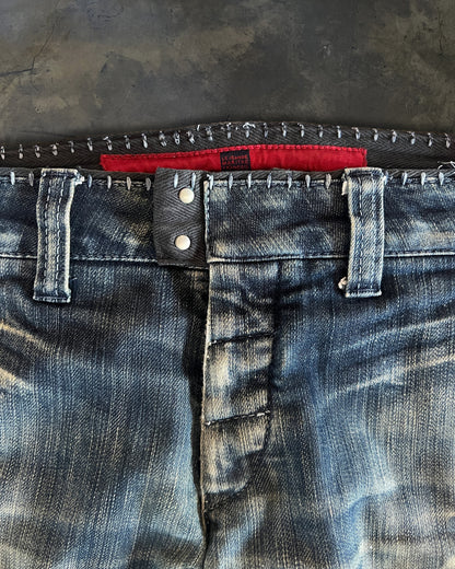 MARITHÉ FRANÇOIS GIRBAUD BIKER STITCHED DENIM