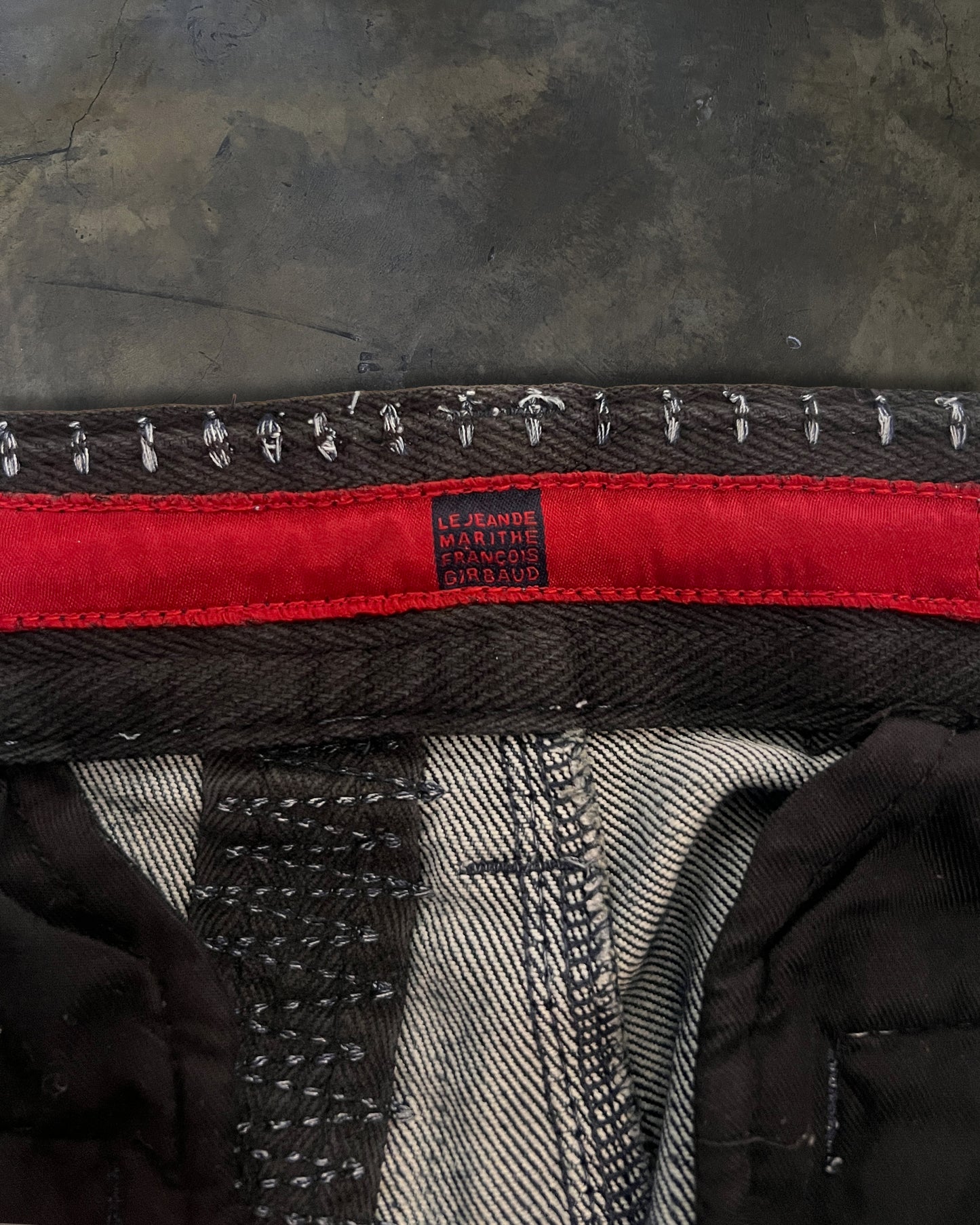 MARITHÉ FRANÇOIS GIRBAUD BIKER STITCHED DENIM