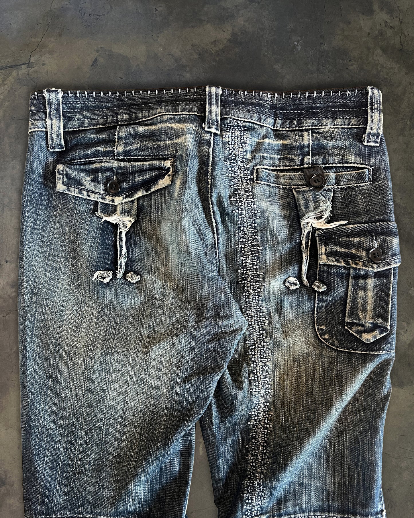 MARITHÉ FRANÇOIS GIRBAUD BIKER STITCHED DENIM