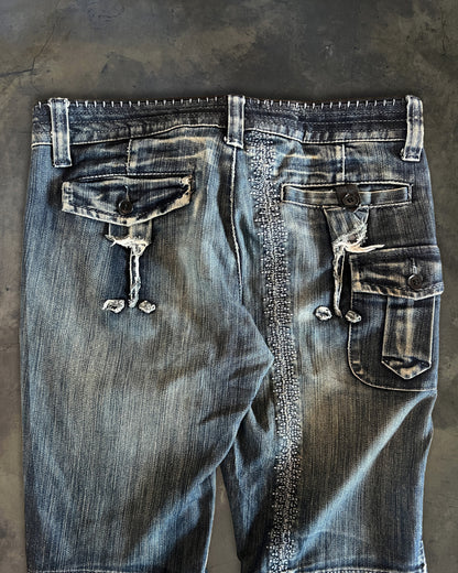 MARITHÉ FRANÇOIS GIRBAUD BIKER STITCHED DENIM