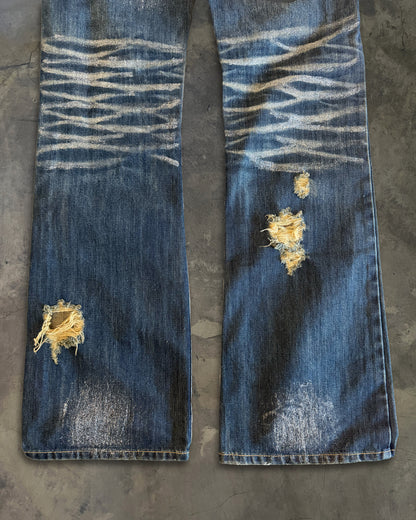 MIDAS BOOTCUT GLITTER DISTRESSED JEANS
