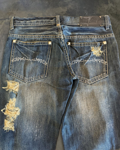 MIDAS BOOTCUT GLITTER DISTRESSED JEANS