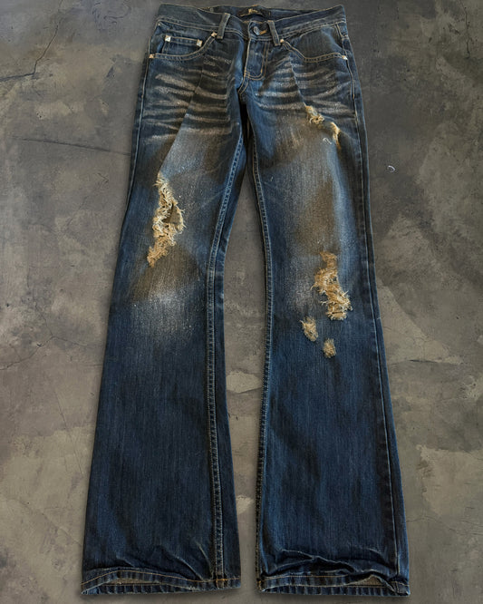 MIDAS BOOTCUT GLITTER DISTRESSED JEANS