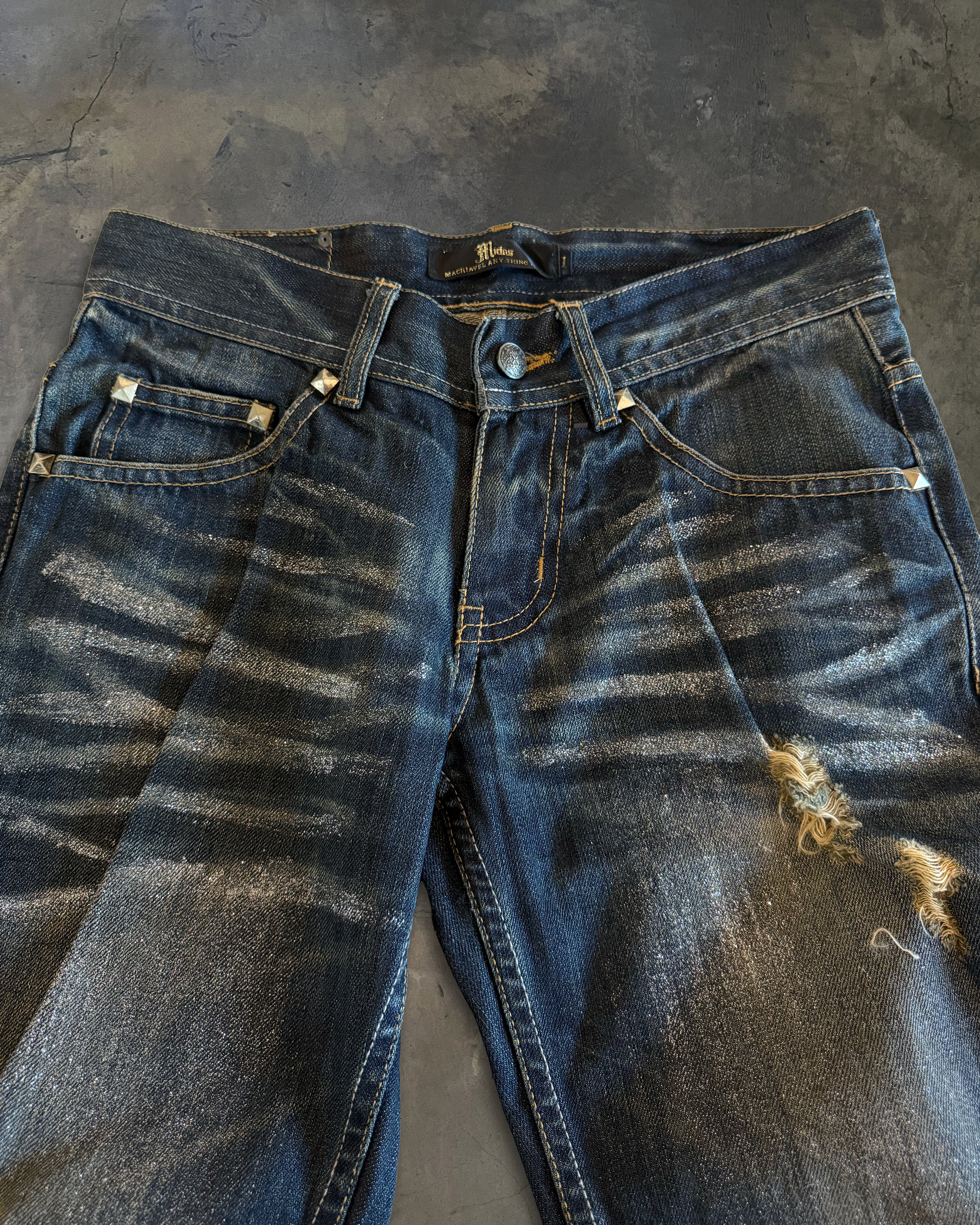 MIDAS BOOTCUT GLITTER DISTRESSED JEANS – glam archive MIDAS BOOTCUT GLITTER DISTRESSED JEANS – glam archive