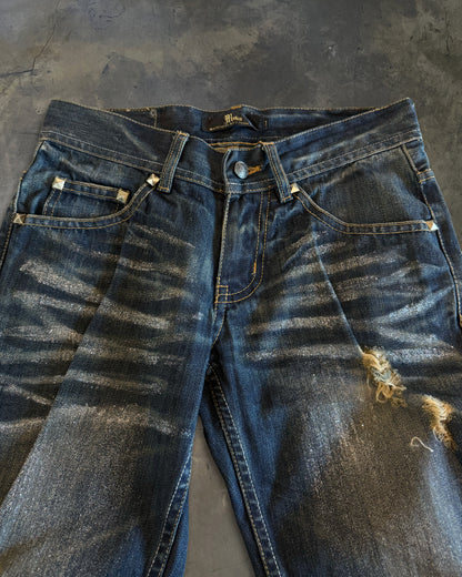 MIDAS BOOTCUT GLITTER DISTRESSED JEANS