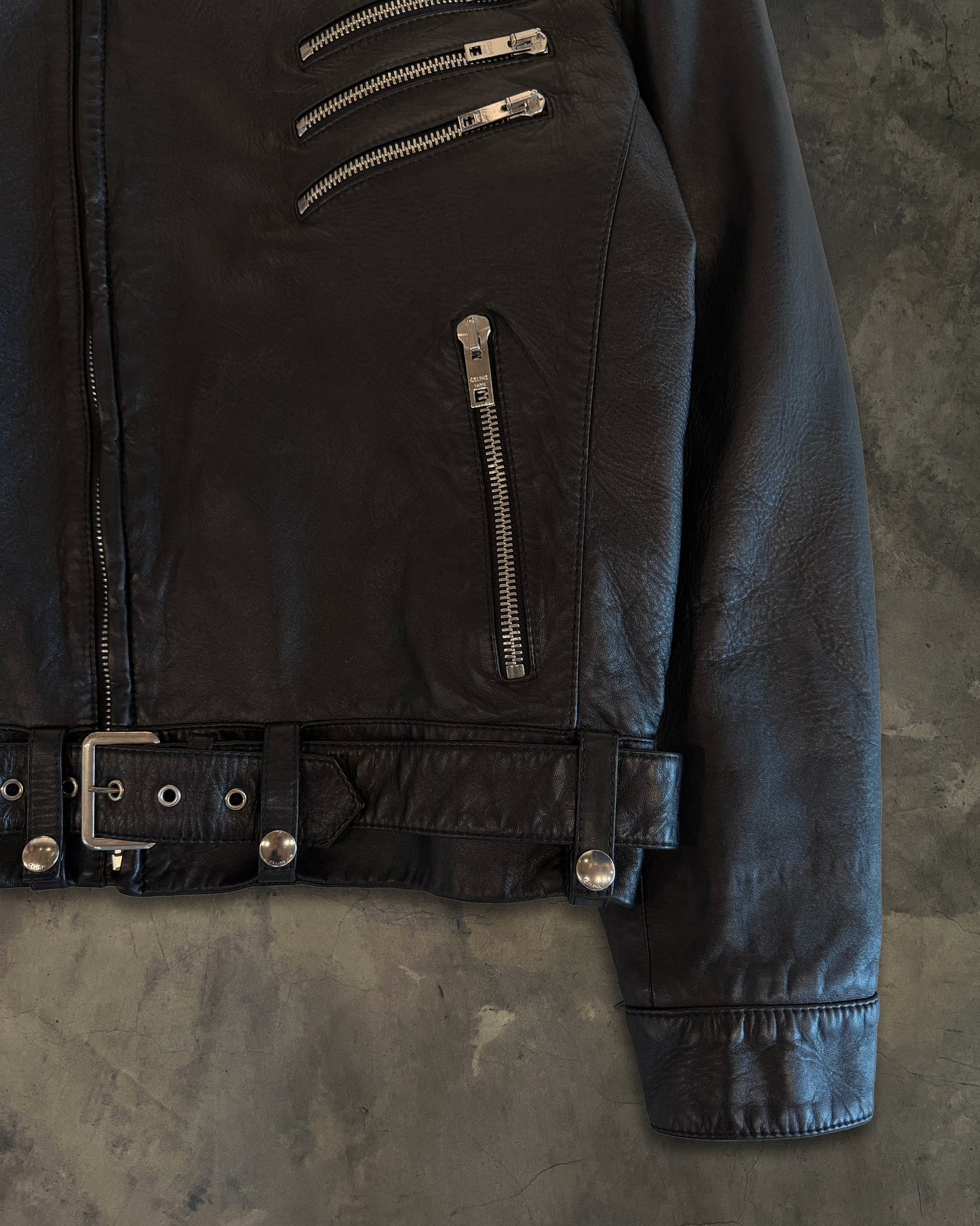 1/1 CELINE SS2022 MULTI ZIP MOTO JACKET