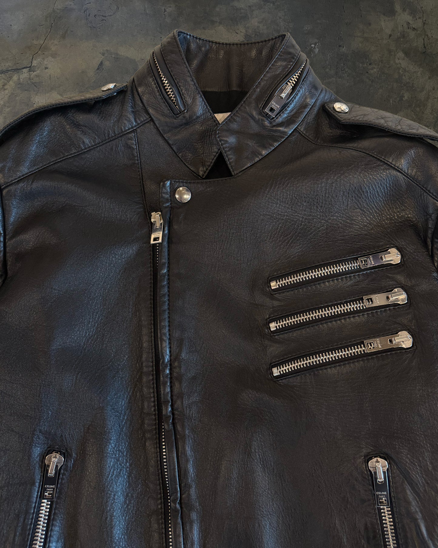 1/1 CELINE SS2022 MULTI ZIP MOTO JACKET