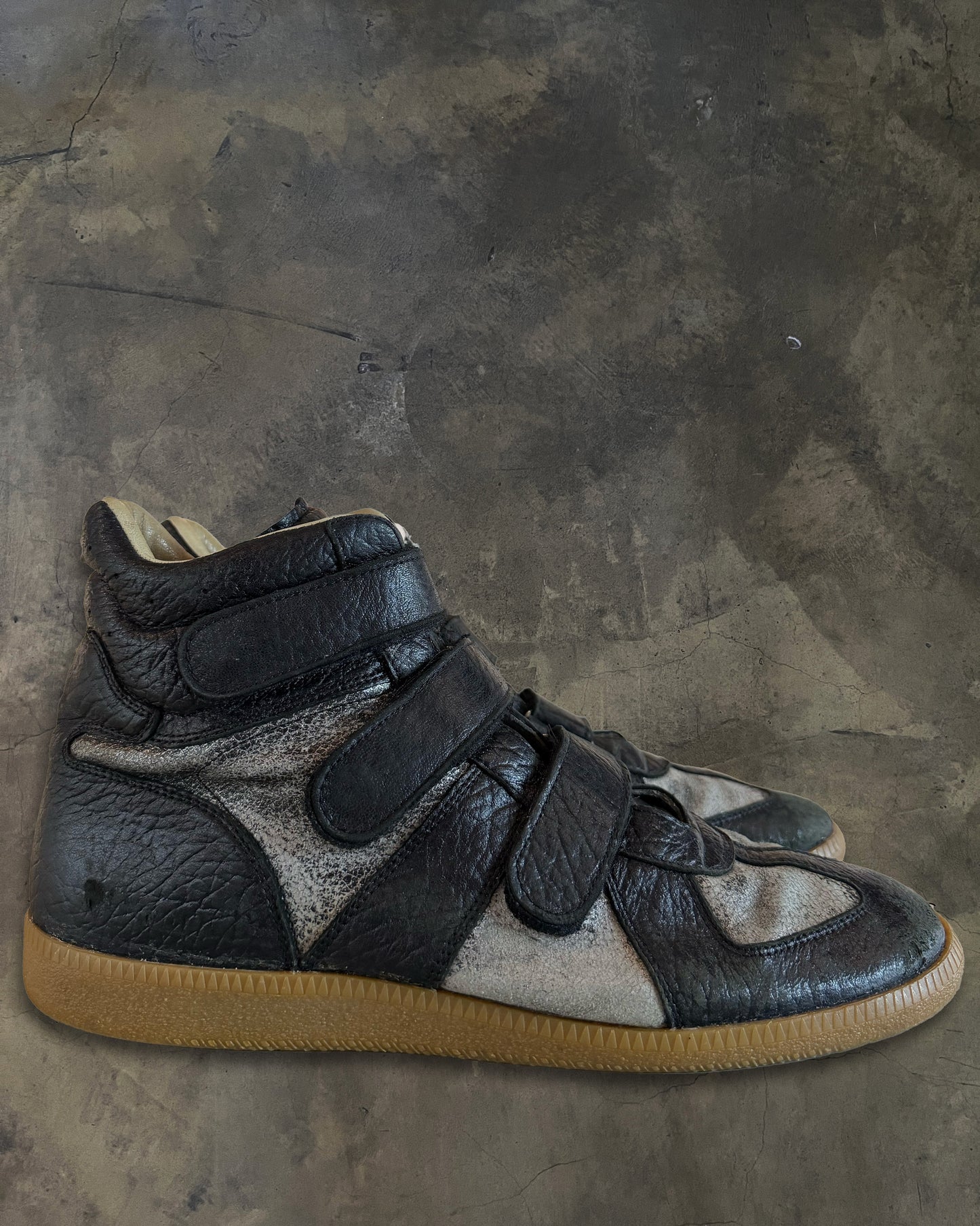 MAISON MARTIN MARGIELA METALLIC CRACKLE HIGH TOPS