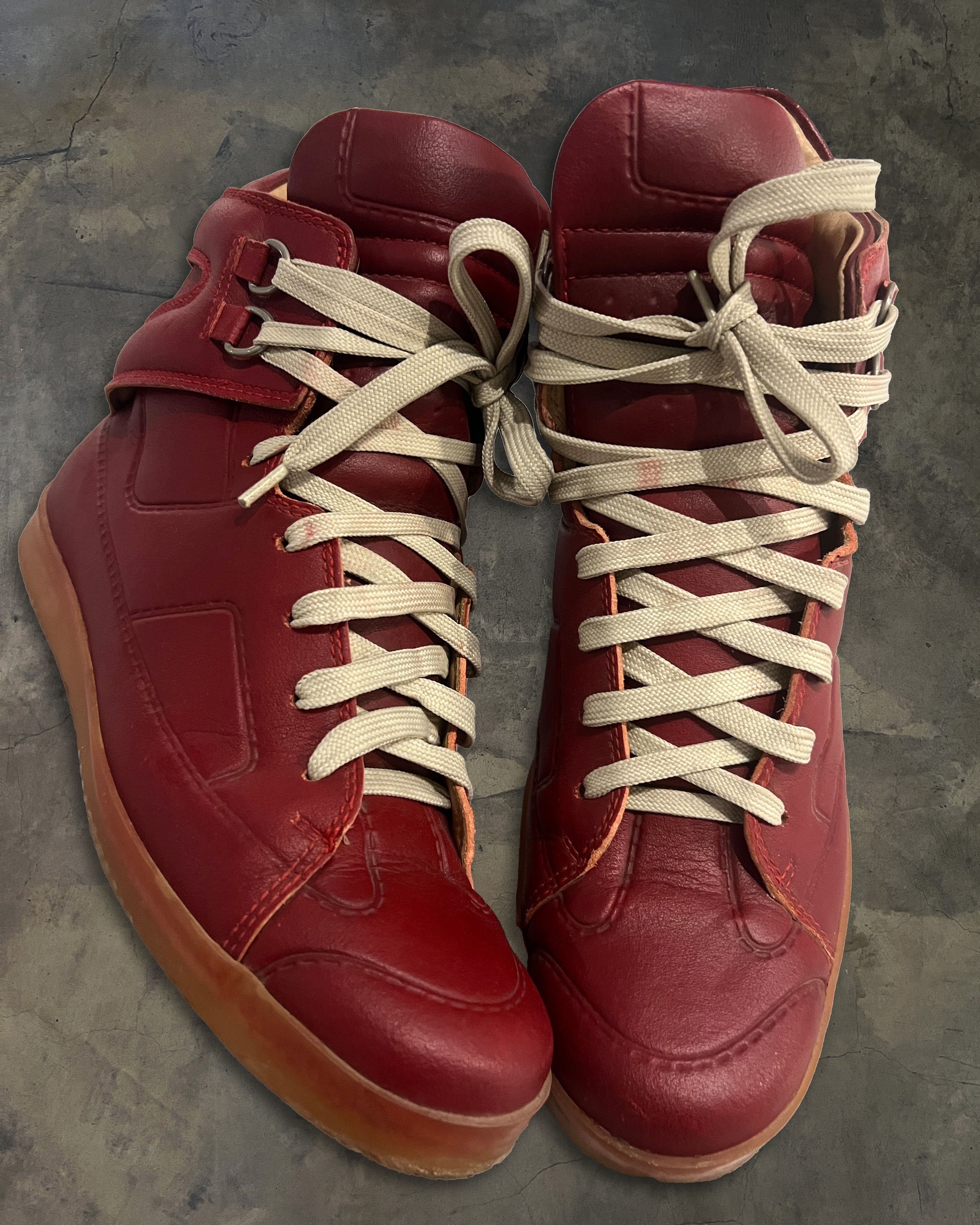 MAISON MARGIELA X H&M TROMPE L'OEIL HIGH TOP SNEAKERS – glam archive