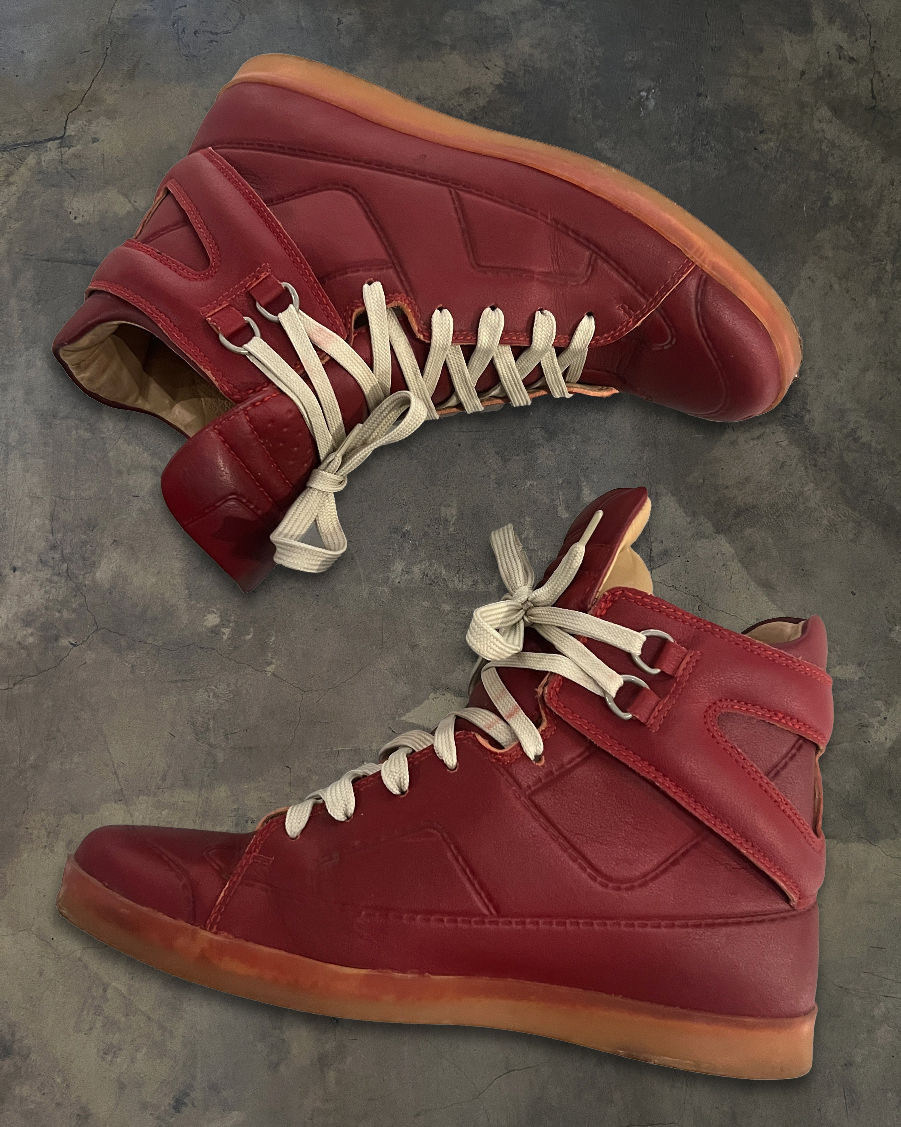 MAISON MARGIELA X H&M TROMPE L'OEIL HIGH TOP SNEAKERS – glam archive
