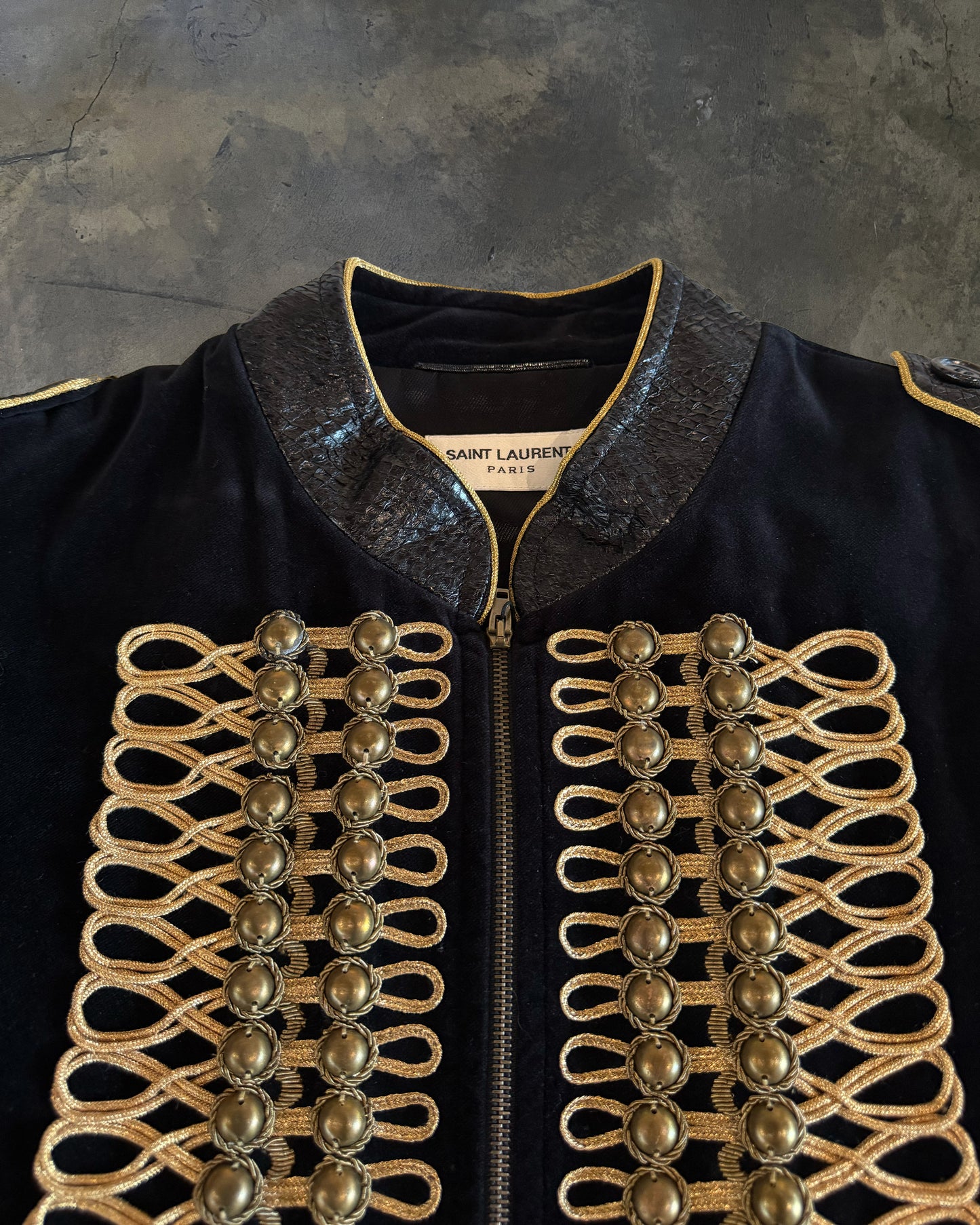 SAINT LAURENT FW2016 RUNWAY VELVET NAPOLEON JACKET