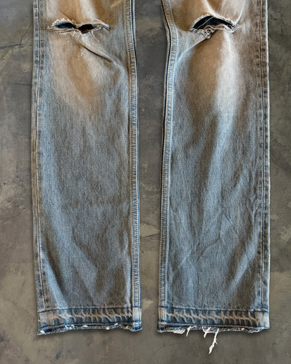 NUMBER NINE SS2007 " ABOUT A BOY" MUDWASH DISTRESSED PAIN DENIM