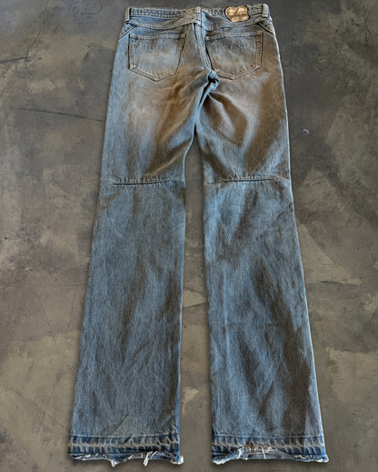 NUMBER NINE SS2007 " ABOUT A BOY" MUDWASH DISTRESSED PAIN DENIM