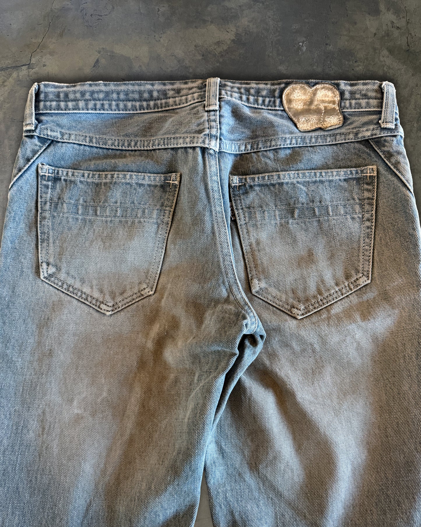 NUMBER NINE SS2007 " ABOUT A BOY" MUDWASH DISTRESSED PAIN DENIM