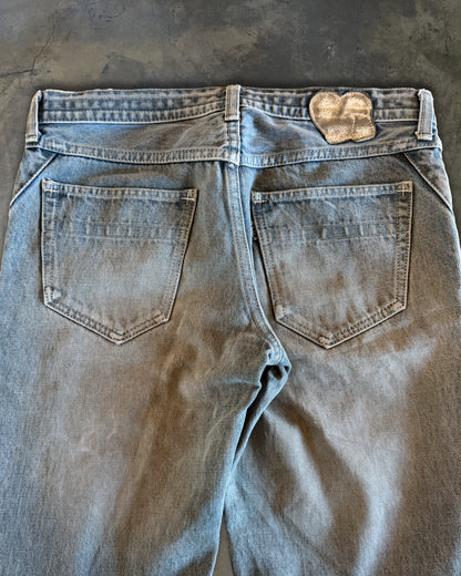 NUMBER NINE SS2007 " ABOUT A BOY" MUDWASH DISTRESSED PAIN DENIM