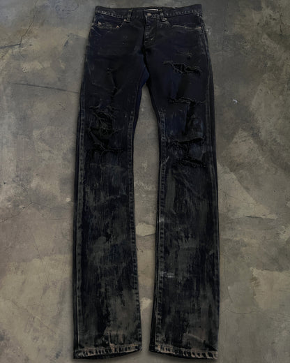 SAINT LAURENT FW2015 OIL STAINED DISTRESSED D02