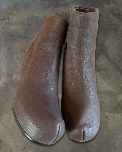 RICK OWENS BROWN LEATHER WEDGES