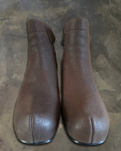 RICK OWENS BROWN LEATHER WEDGES
