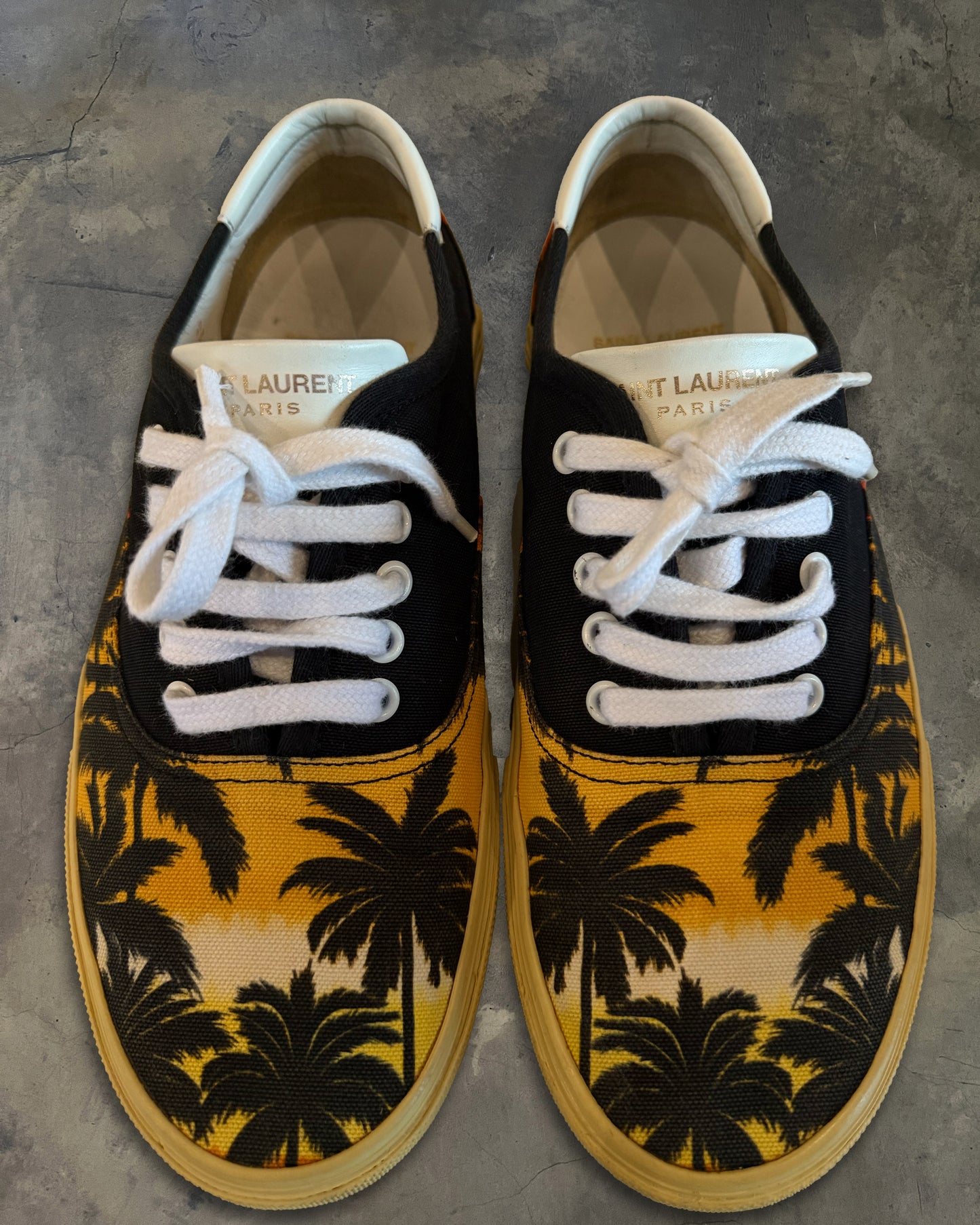 SAINT LAURENT SS2016 "SURF SOUNDS" PALM TREE LOW TOPS