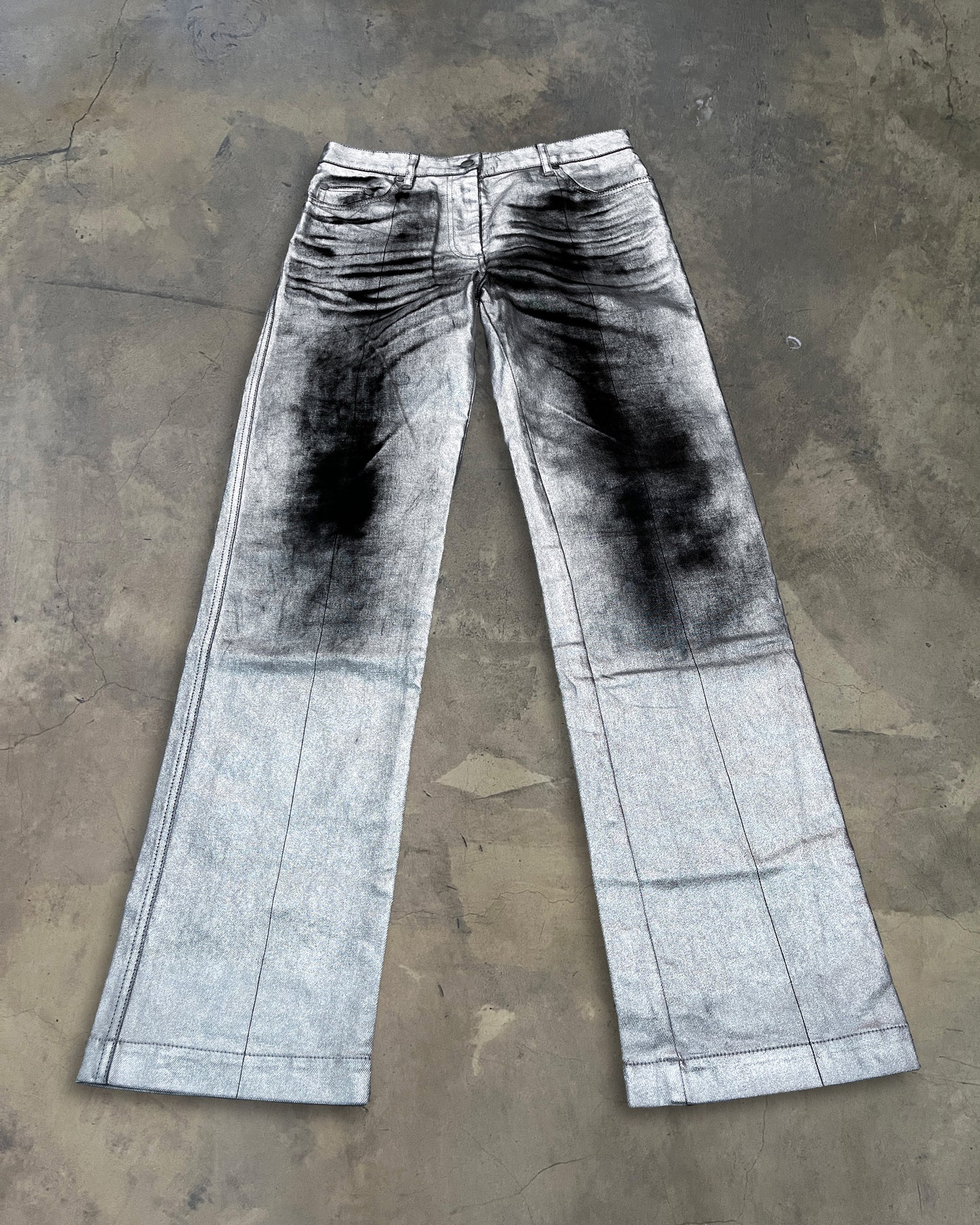 PETER DO PAINTED STRAIGHT EDGE STRAIGHT LEG JEANS