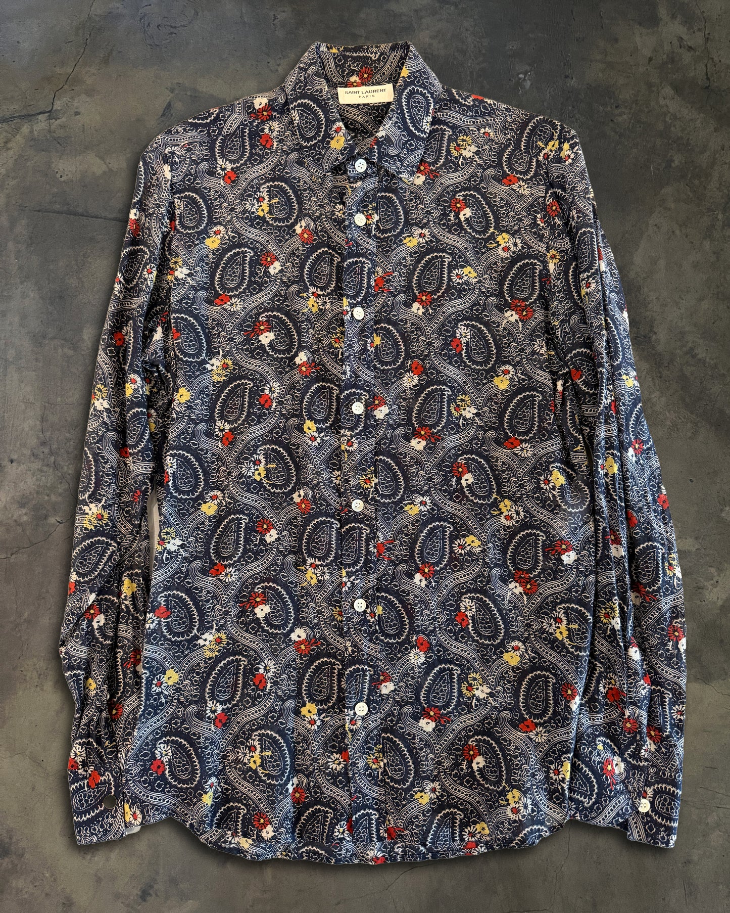 SAINT LAURENT SS2015 PSYCH ROCK PAISLEY SHIRT