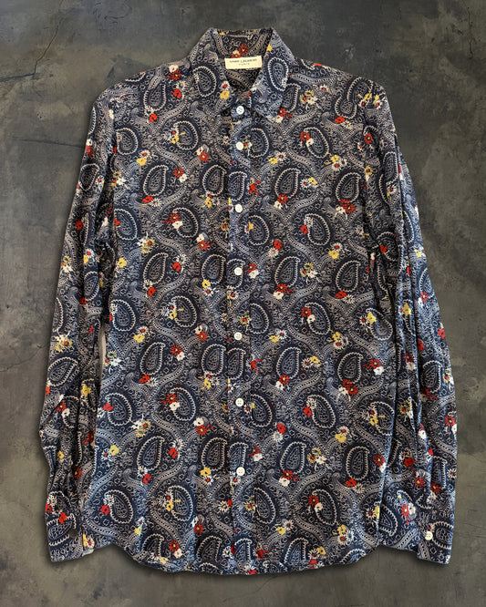 SAINT LAURENT SS2015 PSYCH ROCK PAISLEY SHIRT