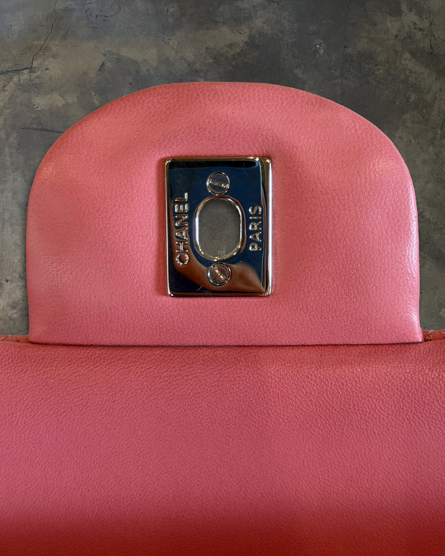 CHANEL 2013 PINK QUILTED JUMBO LAMBSKIN DOUBLE FLAP