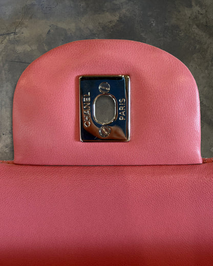 CHANEL 2013 PINK QUILTED JUMBO LAMBSKIN DOUBLE FLAP