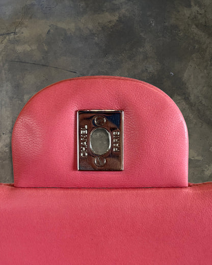 CHANEL 2012 JUMBO CORAL PINK FLAP BAG