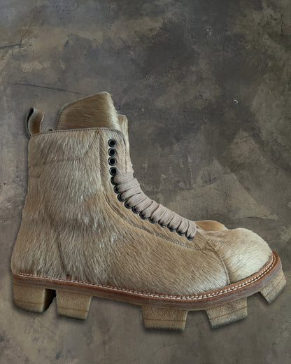 RICK OWENS FW2013 "PLINTH" PONY HAIR MEGATOOTH BOOTS