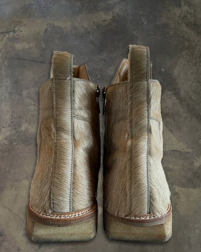 RICK OWENS FW2013 "PLINTH" PONY HAIR MEGATOOTH BOOTS