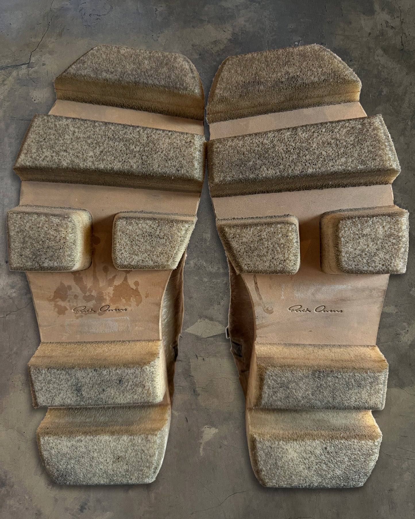 RICK OWENS FW2013 "PLINTH" PONY HAIR MEGATOOTH BOOTS