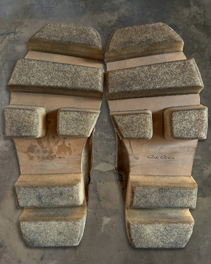 RICK OWENS FW2013 "PLINTH" PONY HAIR MEGATOOTH BOOTS