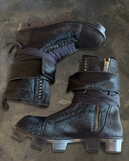 RICK OWENS FW2013 ‘PLINTH’ RUNWAY PONYHAIR MEGATOOTH BOOTS